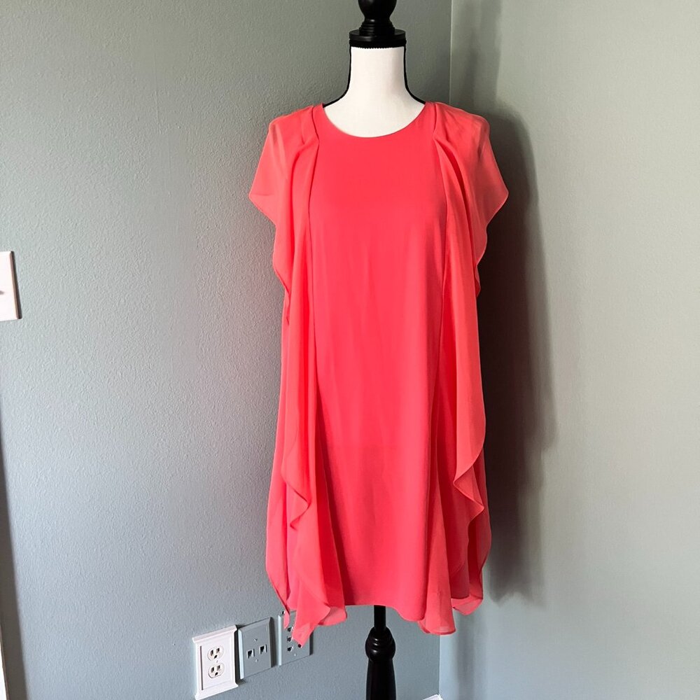 NEW BCBGMAXAZRIA CORAL REEF LILIE KAFTAN FLUTTER DRESS SIZE M